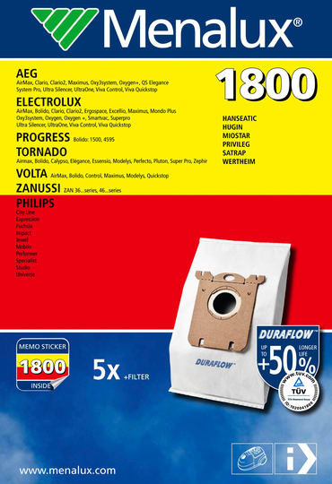 Menalux ryksugupokar - 1800 (S-bag)