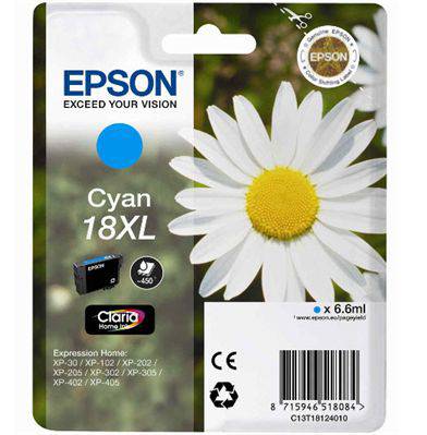 Epson T1812 18XL Blekhylki - Cyan
