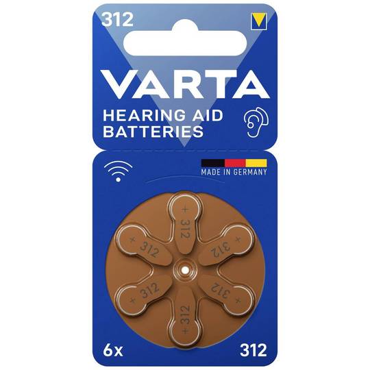 Varta 312 rafhlöður fyrir heyrnartæki