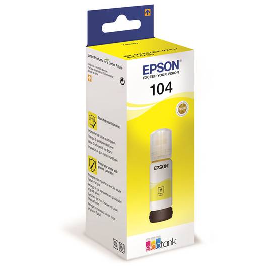 Epson EcoTank T104 blekbrúsi - Gulur