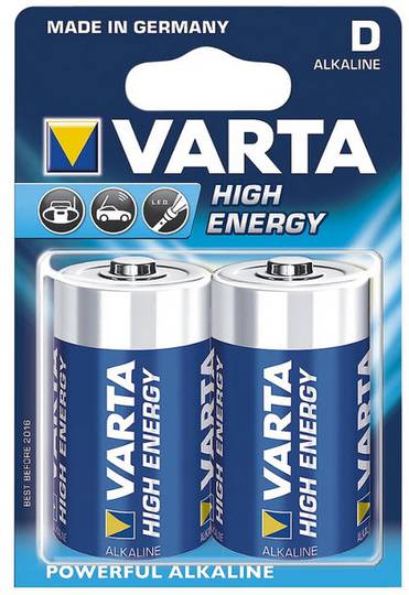 Varta D rafhlöður (High Energy) - 2 stk