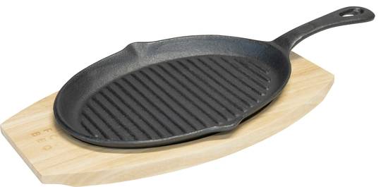 FCC grillpanna 21 cm, hanski og tréplata