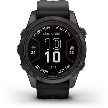 Garmin Fēnix 7S Pro Sapphire Solar snjallúr 42mm - DLC Titanium / Svart 