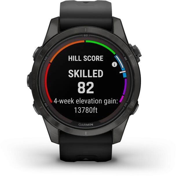 Garmin Fēnix 7S Pro Sapphire Solar snjallúr 42mm - DLC Titanium / Svart