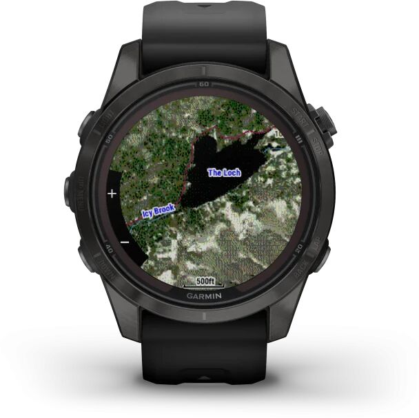 Garmin Fēnix 7S Pro Sapphire Solar snjallúr 42mm - DLC Titanium / Svart