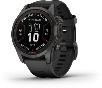 Garmin Fēnix 7S Pro Sapphire Solar snjallúr 42mm - DLC Titanium / Svart 