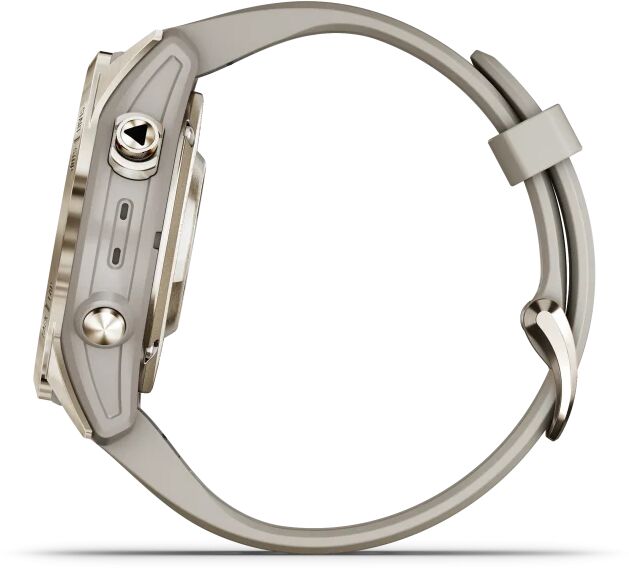 Garmin Fēnix 7S Pro Sapphire Solar snjallúr 42mm - Gyllt / Drapplitað
