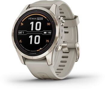 Garmin Fēnix 7S Pro Sapphire Solar snjallúr 42mm - Gyllt / Drapplitað 