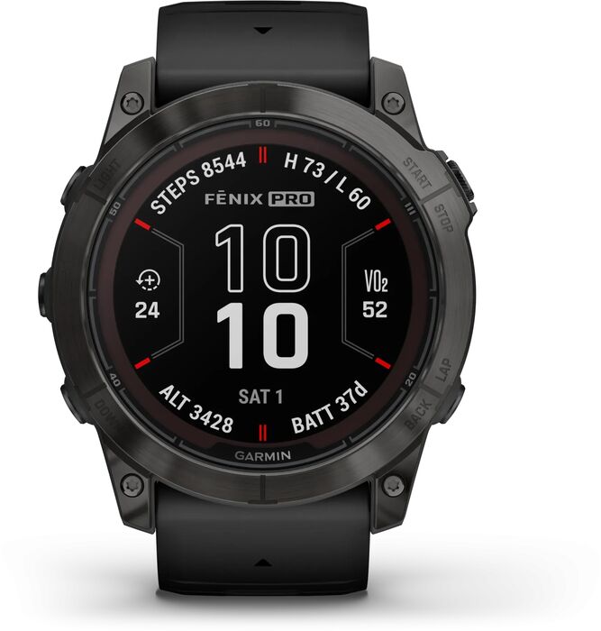 Garmin Fēnix 7X Pro Sapphire Solar snjallúr 51mm - DLC Titanium / Svart