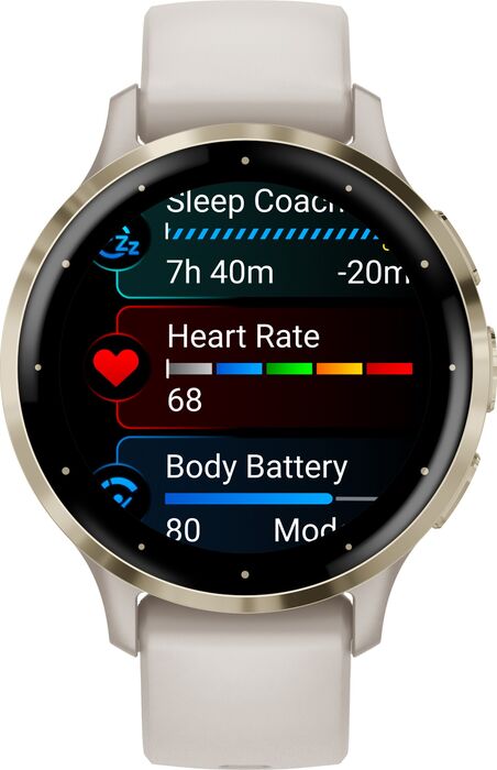 Garmin Venu 3S snjallúr - Ivory / Gyllt