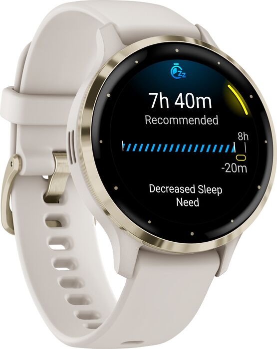 Garmin Venu 3S snjallúr - Ivory / Gyllt