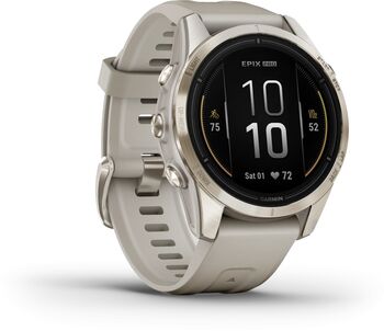 Garmin epix Pro (Gen 2) Sapphire snjallúr 42mm - Gyllt / Drapplitað 