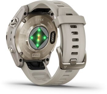 Garmin epix Pro (Gen 2) Sapphire snjallúr 42mm - Gyllt / Drapplitað 
