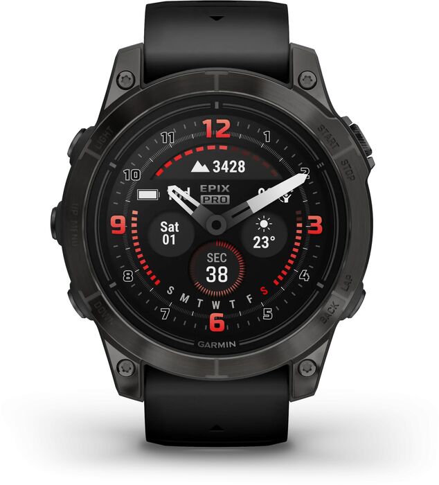 Garmin epix Pro (Gen 2) Sapphire snjallúr 47mm - DLC Titanium / Svart