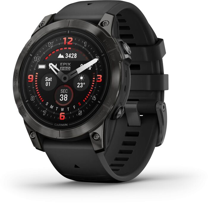 Garmin epix Pro (Gen 2) Sapphire snjallúr 47mm - DLC Titanium / Svart