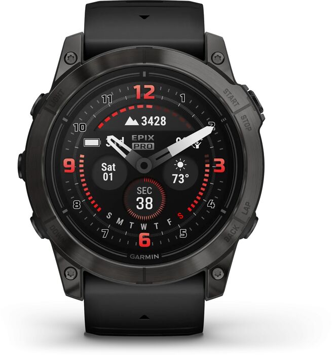 Garmin epix Pro (Gen 2) Sapphire snjallúr 51mm - DLC Titanium / Svart 