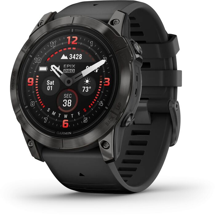 Garmin epix Pro (Gen 2) Sapphire snjallúr 51mm - DLC Titanium / Svart 