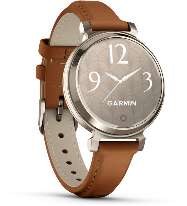 Garmin Lily 2 snjallúr - Brúnt/Gyllt leður
