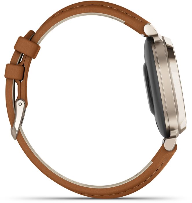 Garmin Lily 2 snjallúr - Brúnt/Gyllt leður