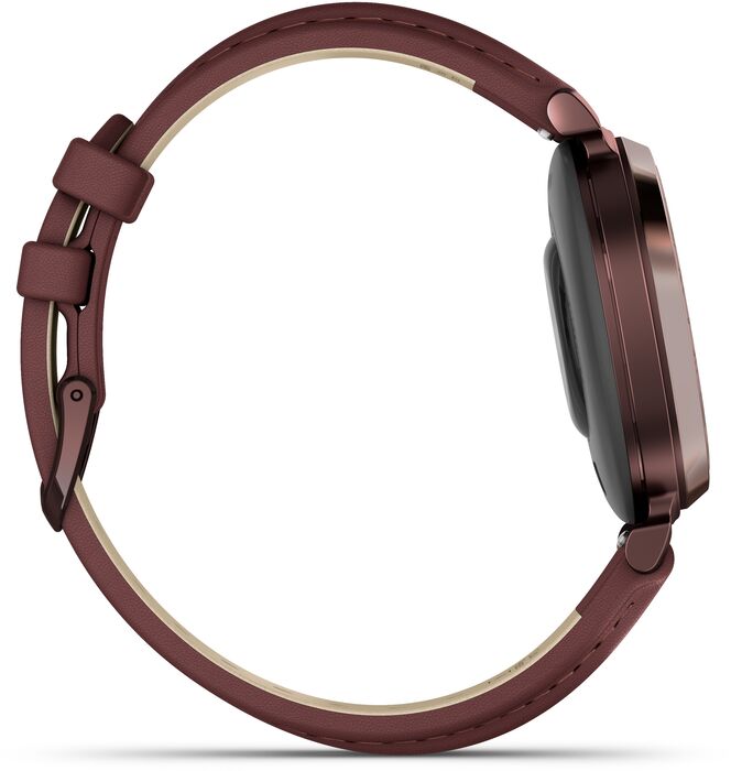 Garmin Lily 2 snjallúr - Mórber/Brons leður