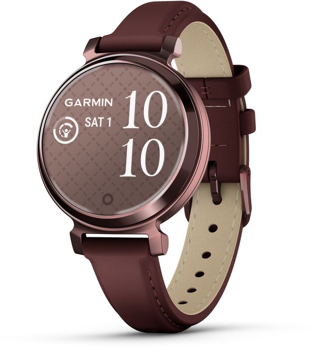 Garmin Lily 2 snjallúr - Mórber/Brons leður