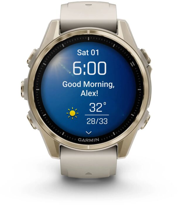 Product image not available for Garmin Fenix 8 43mm AMOLED Sapphire - Gyllt / Grátt