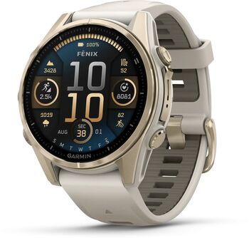 Product image not available for Garmin Fenix 8 43mm AMOLED Sapphire - Gyllt / Grátt