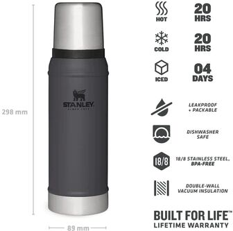 Stanley 750ml flaska - Dökkgrá