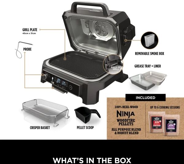 Ninja Woodfire XL Pro - Rafmagnsgrill/Reykofn