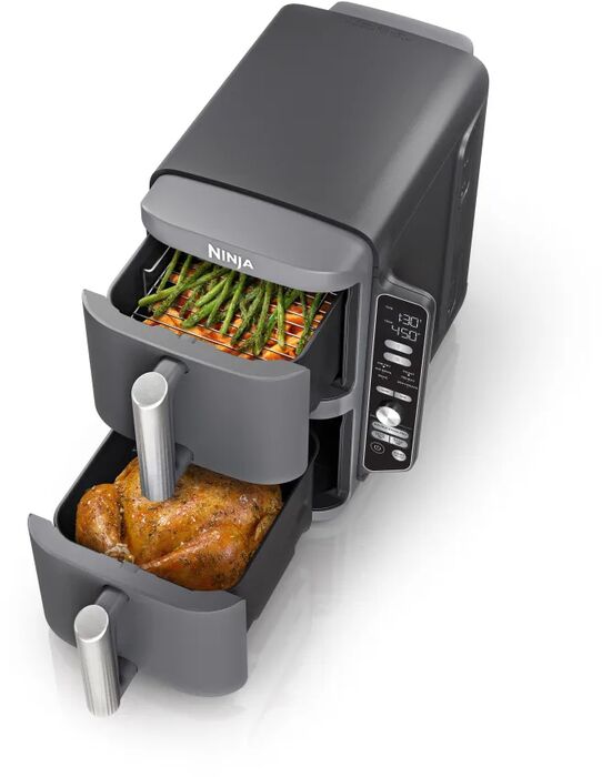 Ninja tvöfaldur loftsteikingarpottur - 9,5L Air Fryer Grár