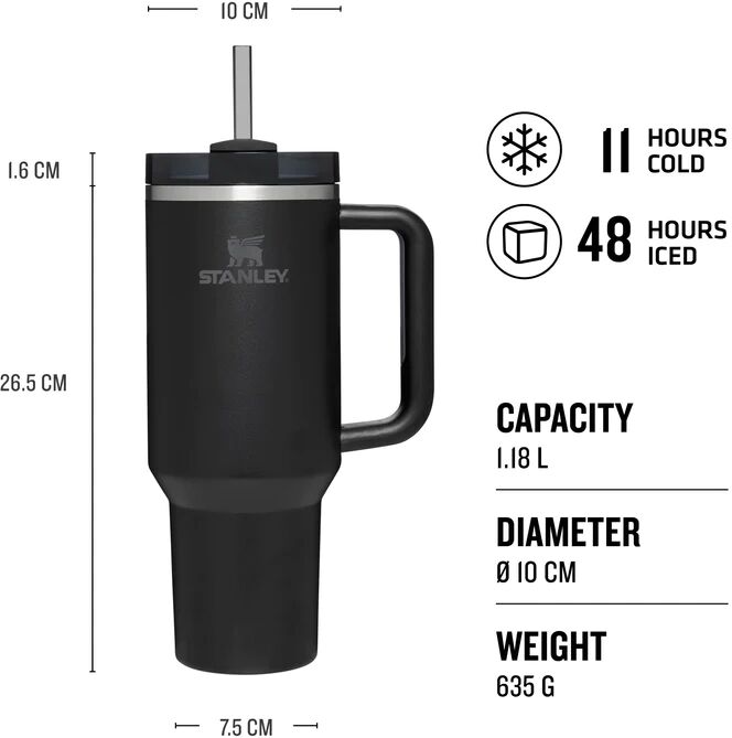 Stanley Quencher brúsi 1,18 L - Svartur