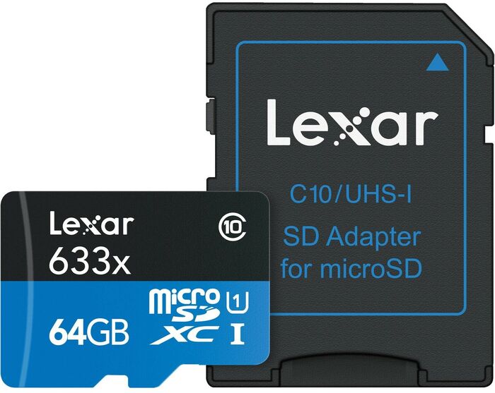 Lexar 64 GB 633x micro SDXC minniskort