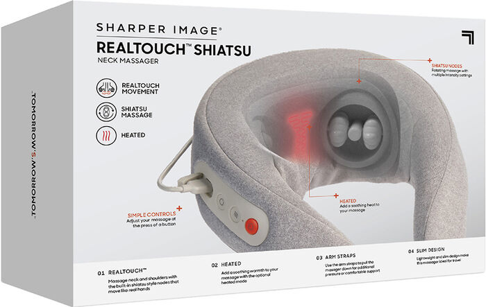 Sharper Image RealTouch Shiatsu hálsnuddtæki - Grátt