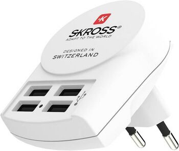 Skross ferðahleðslutæki - 4x USB tengi