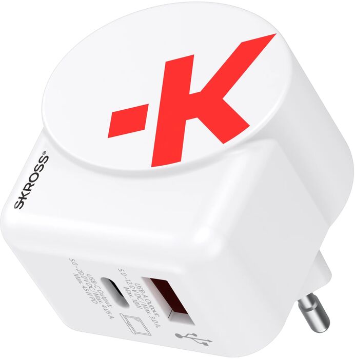 Skross 45W GaN 2x USB PD hleðslutæki með USB-C snúru