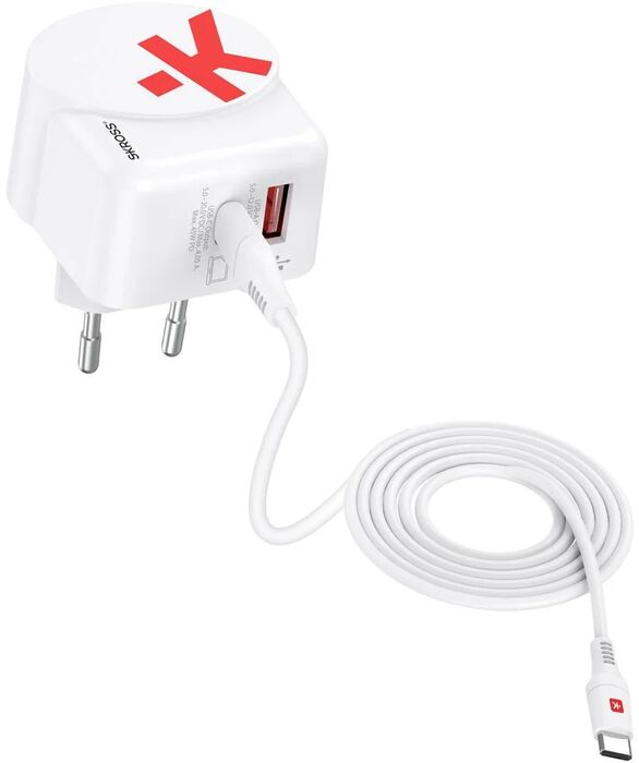 Skross 65W GaN 2x USB PD hleðslutæki með USB-C snúru