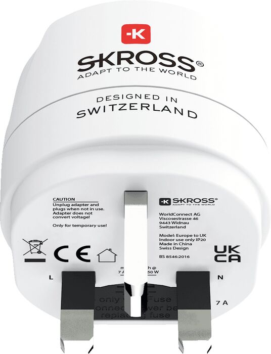 Skross EU í UK breytikló - Hvít