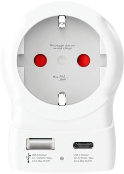 Skross EU í UK breytikló með USB-A og USB-C