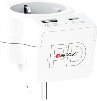 Skross EU í USA breytikló með USB-A og USB-C