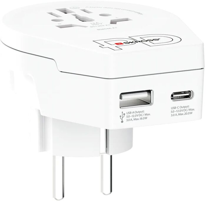 Skross alþjóðleg-Evrópa breytikló með USB