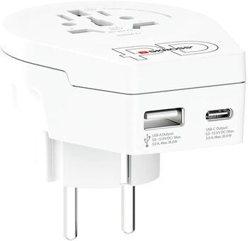 Skross alþjóðleg-Evrópa breytikló með USB