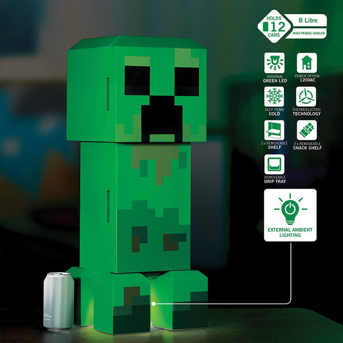 Ukonic Minecraft kæliskápur 8L - Creeper