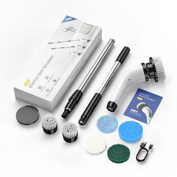 Rafmagns hreinsibursti m. skafti 7-í-1 - Hvítur