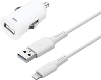 Sandstrøm USB-A í lightning bílhleðslutæki 