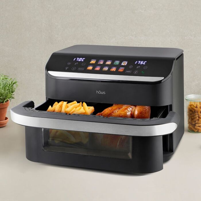 Haws tvöfaldur loftsteikingarpottur 10L - Svartur