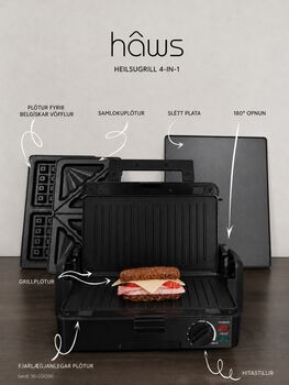 HAWS 4-í-1 samloku- og vöfflugrill
