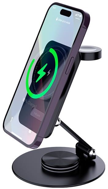 Haws 3 í 1 þráðlaus hleðslustandur 15W - Svartur