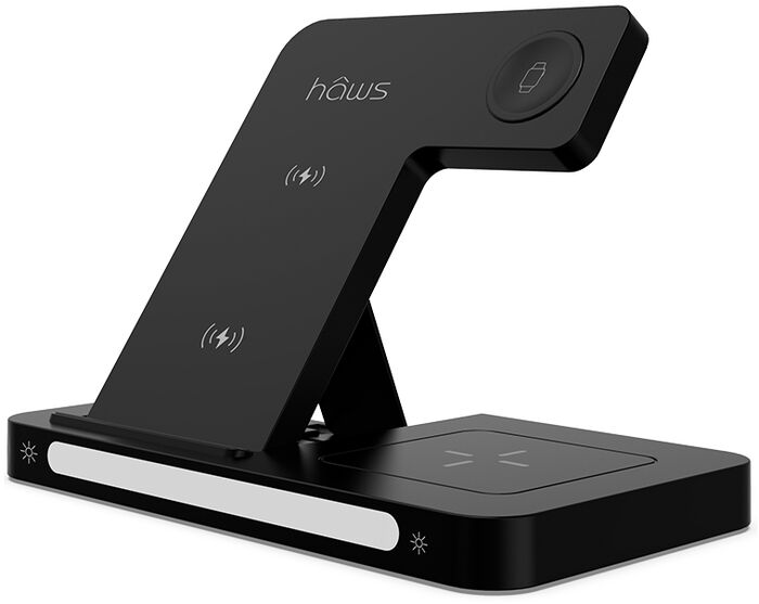 Hâws Þráðlaus Hleðsla 3-in-1 +Næturljós - Svart