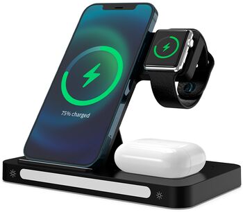 Hâws Þráðlaus Hleðsla 3-in-1 +Næturljós - Svart