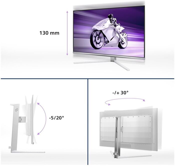 Philips 32" Evnia 8000 QD-OLED UHD tölvuskjár - Hvítur